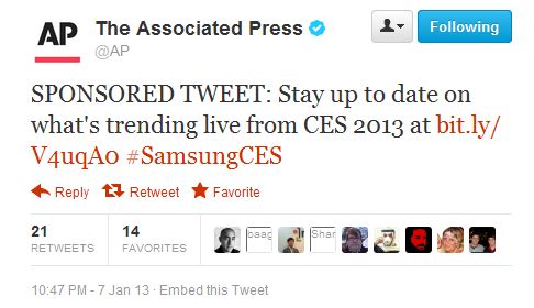 AP sponsored tweet