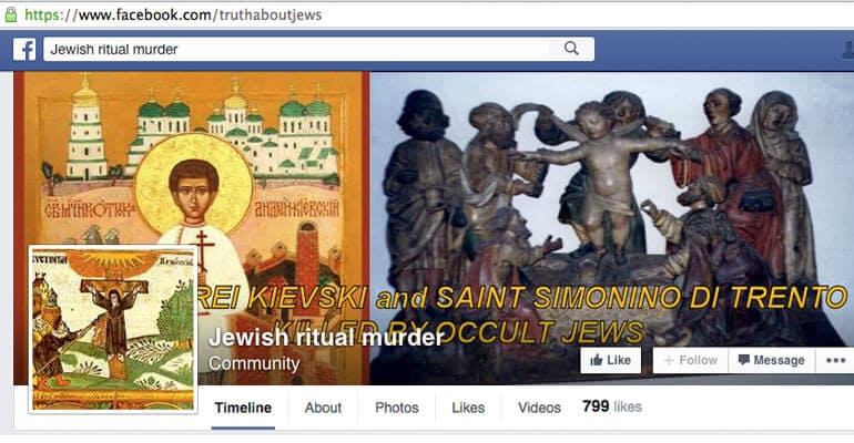 Anti-Semitic Facebook Page Still Up