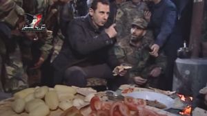 Bashar Assad celebrating the 2015 New Year with his troops.
