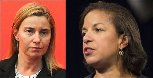 Federica Mogherini and Susan Rice