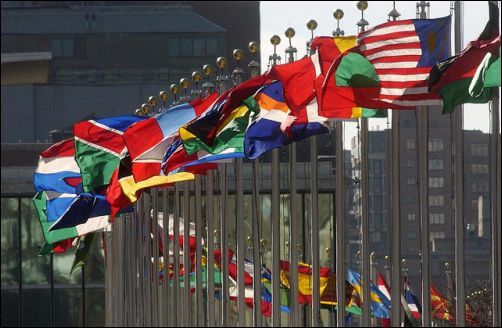 UN flags