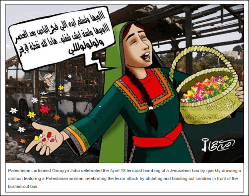 palestinian bus bomb celebration