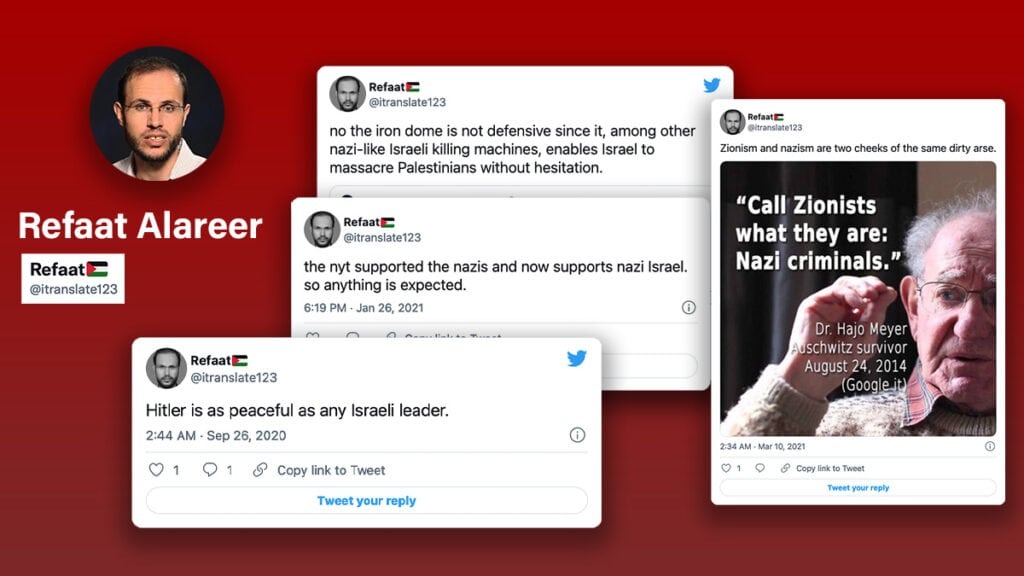 New York Times Guest Essayist Refaat Alareer Compared Israel to Nazi Germany Over 100 Times