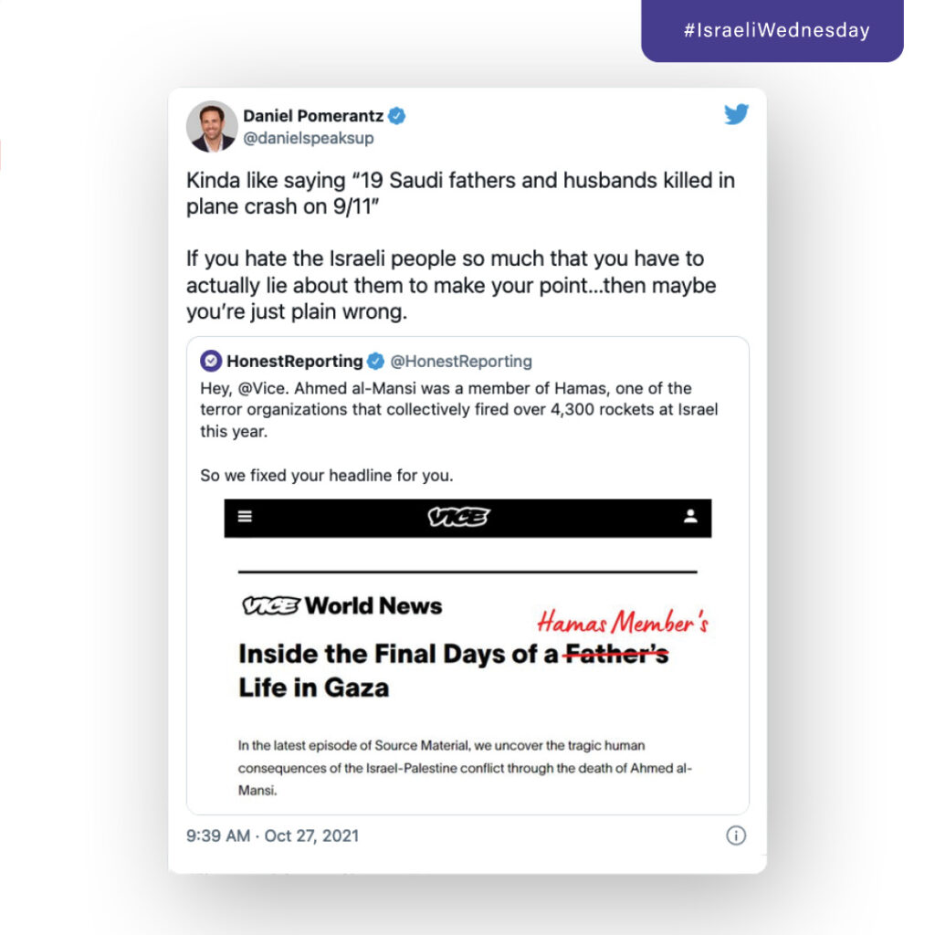 #IsraeliWednesday In The Media; Vice News Mourns ‘Father’ Who Was Hamas Terrorist