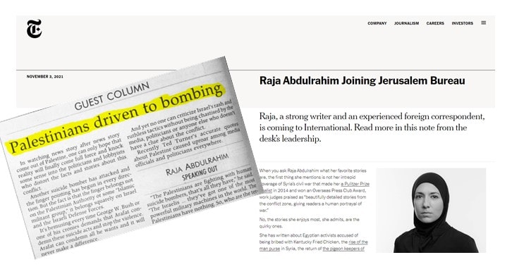 New York Times Hires Journalist Who Blamed Israel for Palestinian Suicide Bombers