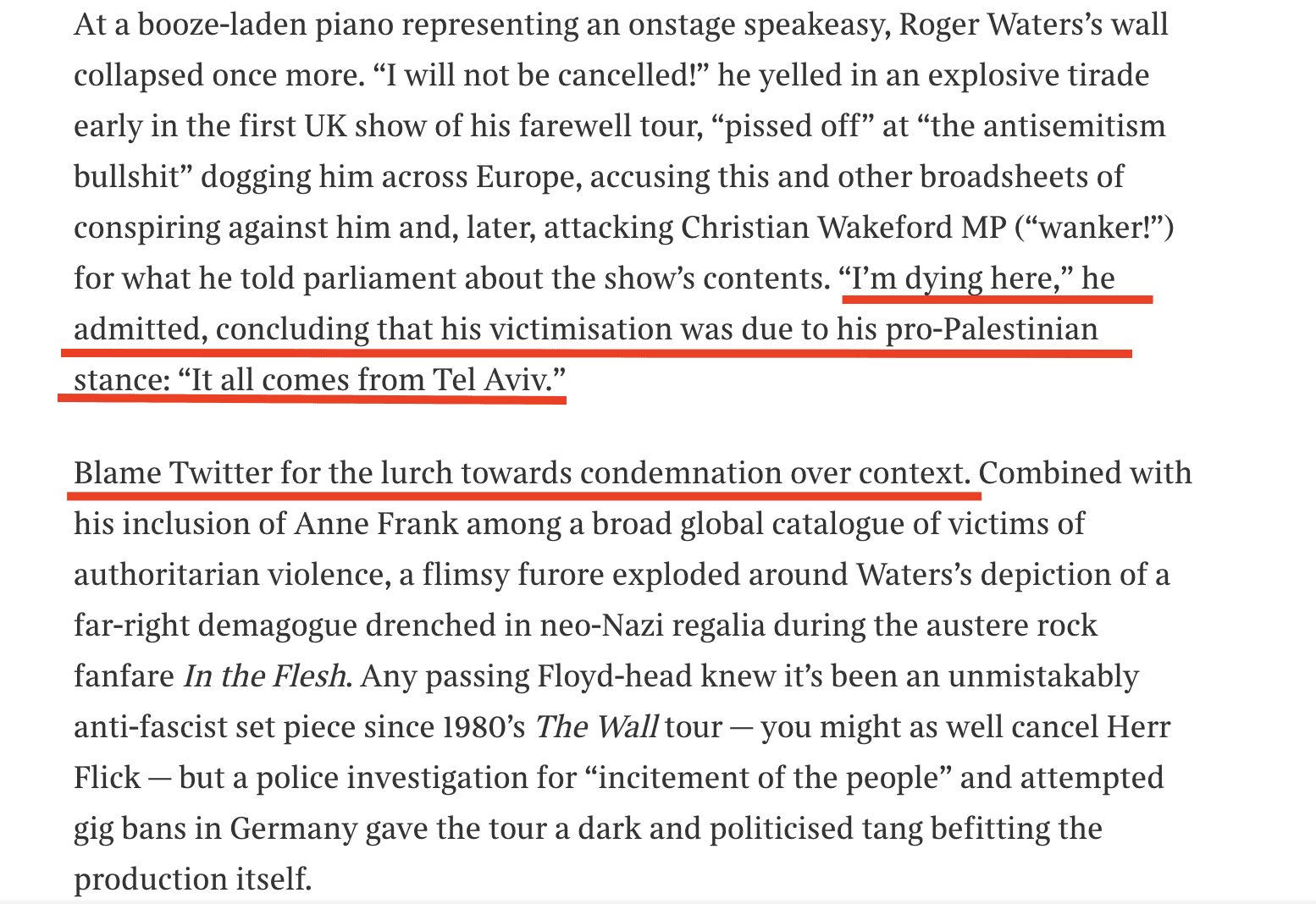 Roger Waters - The Times review
