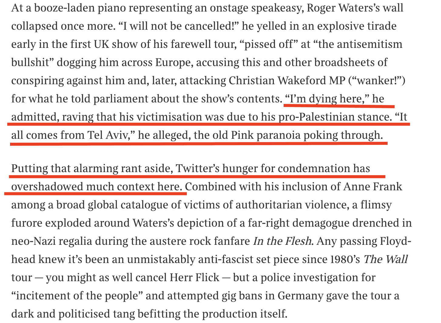 Roger Waters - The Times review