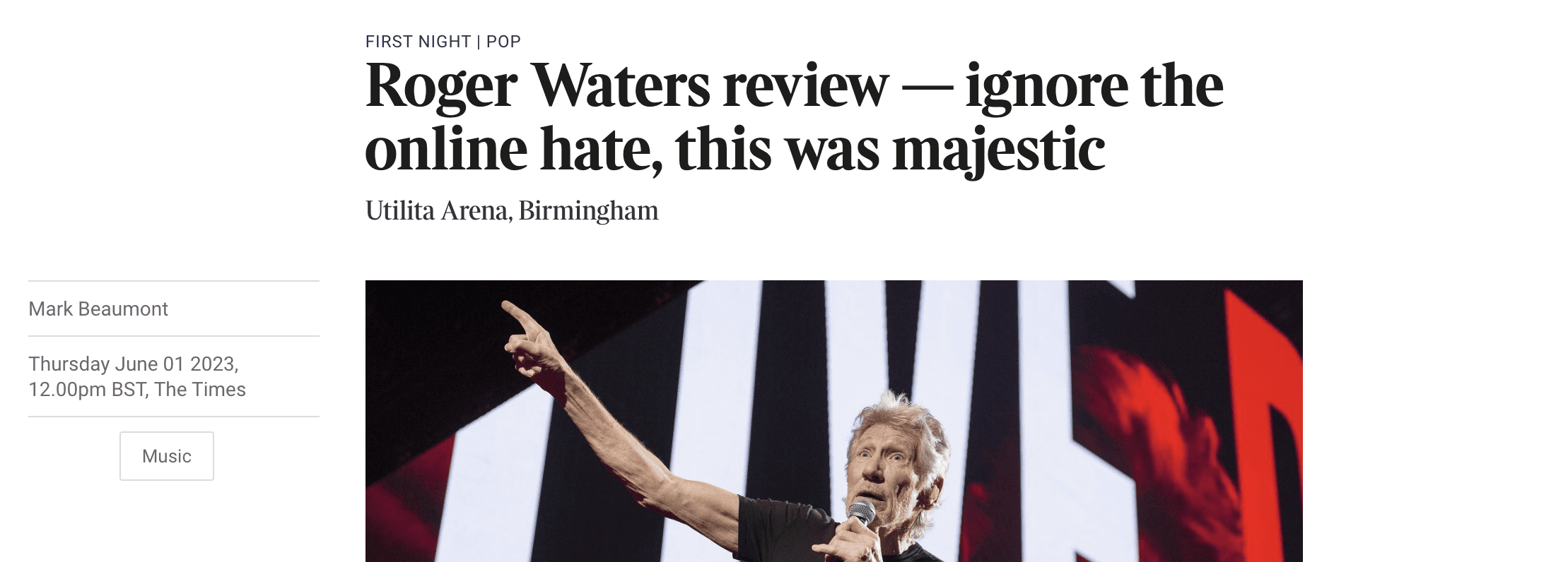 Roger Waters - The Times review