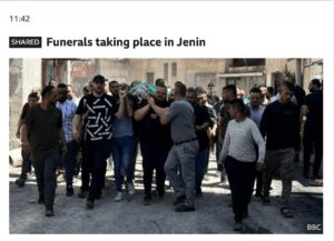 Dead terrorist from Jenin wrapped in Hamas flag