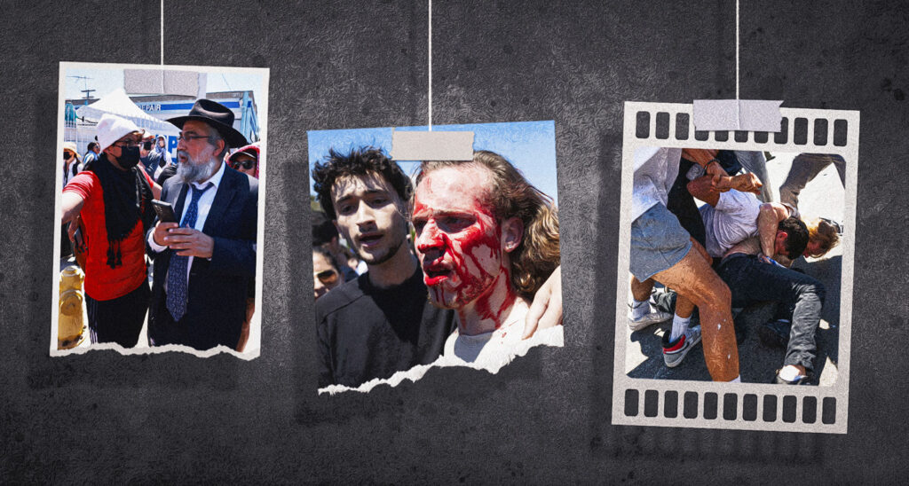 Media ‘Both Sides’ Anti-Israel Mob Attack on Los Angeles Synagogue
