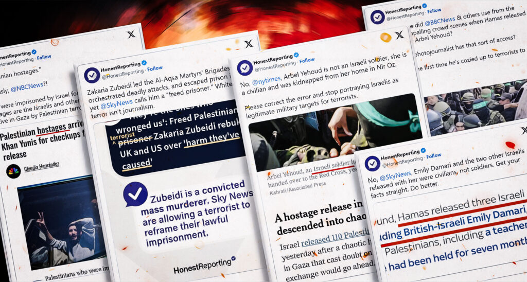 Misleading Terminology Plagues Coverage of Latest Gaza Hostages, Palestinian Prisoners Release