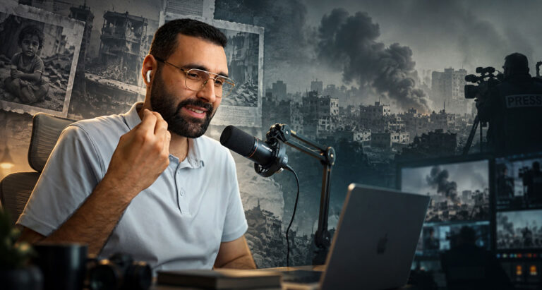 What Motaz Azaiza’s Podcast Interview Reveals About Gaza’s Media Environment