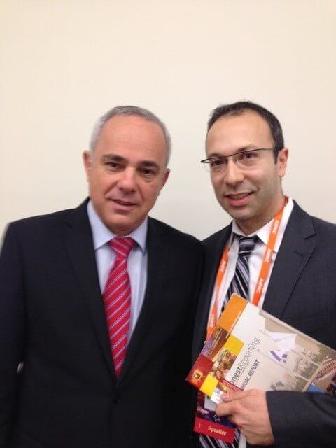 Joe Hyams with Israeli Intelligence Minister Yuval Steinitz