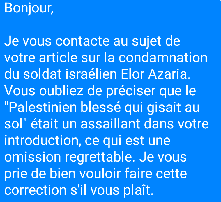 Notre message au journal Le Monde