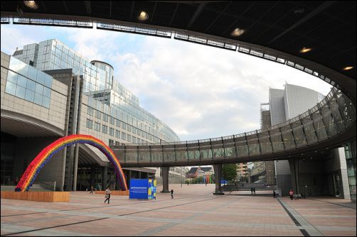 The European Parliament building in Brussels