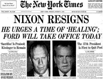 Nixon resigns