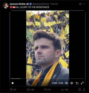 Jackson Hinkle at Nasrallah's funeral