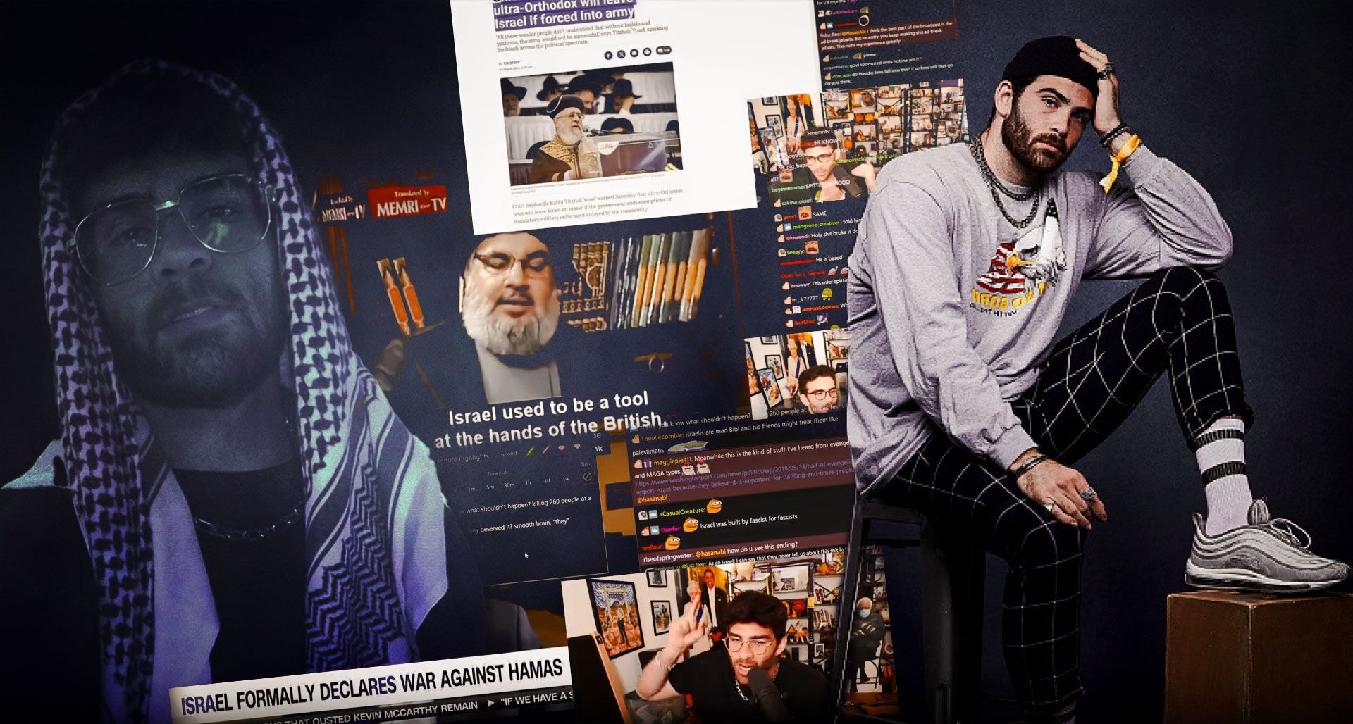 Hasan Piker: @DrewPavlou via X - @stillgray via X - Phillip Faraone via Getty Images