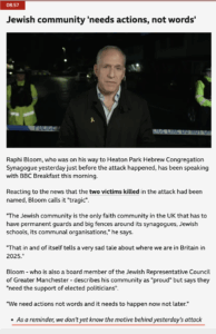 BBC News Manchester synagogue terror attack