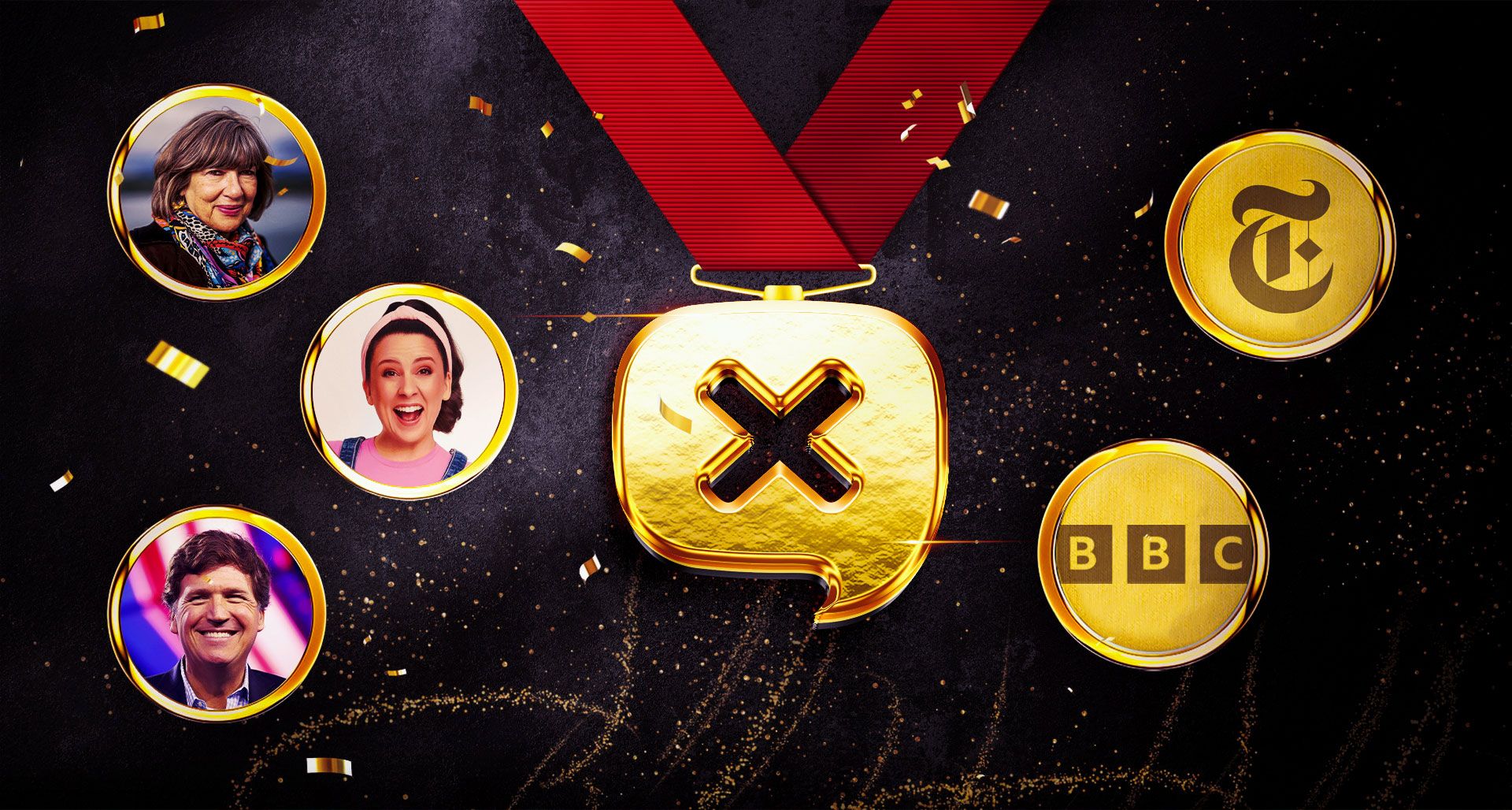 Dishonest reporter of the Year Awards 2025 Credits: • Ms. Rachel - Penguin Random House • Tucker Carlson - Gage Skidmore via Wikimedia Commons • Christiane Amanpour - FABRICE COFFRINI/AFP via Getty Images